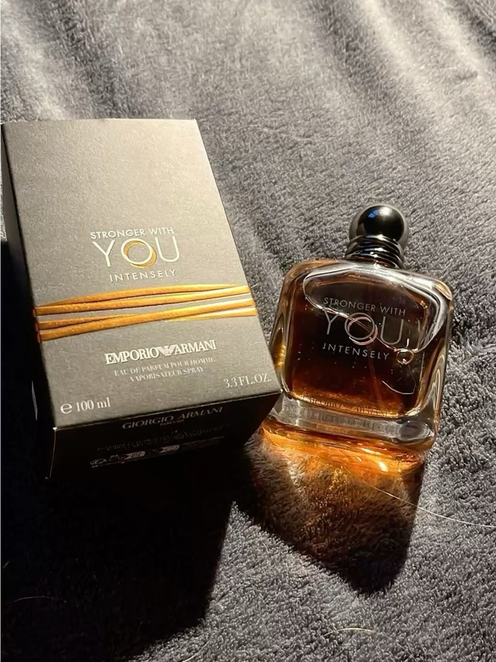 Emporio Armani Stronger With You Intensely - Amber & Black Bottle